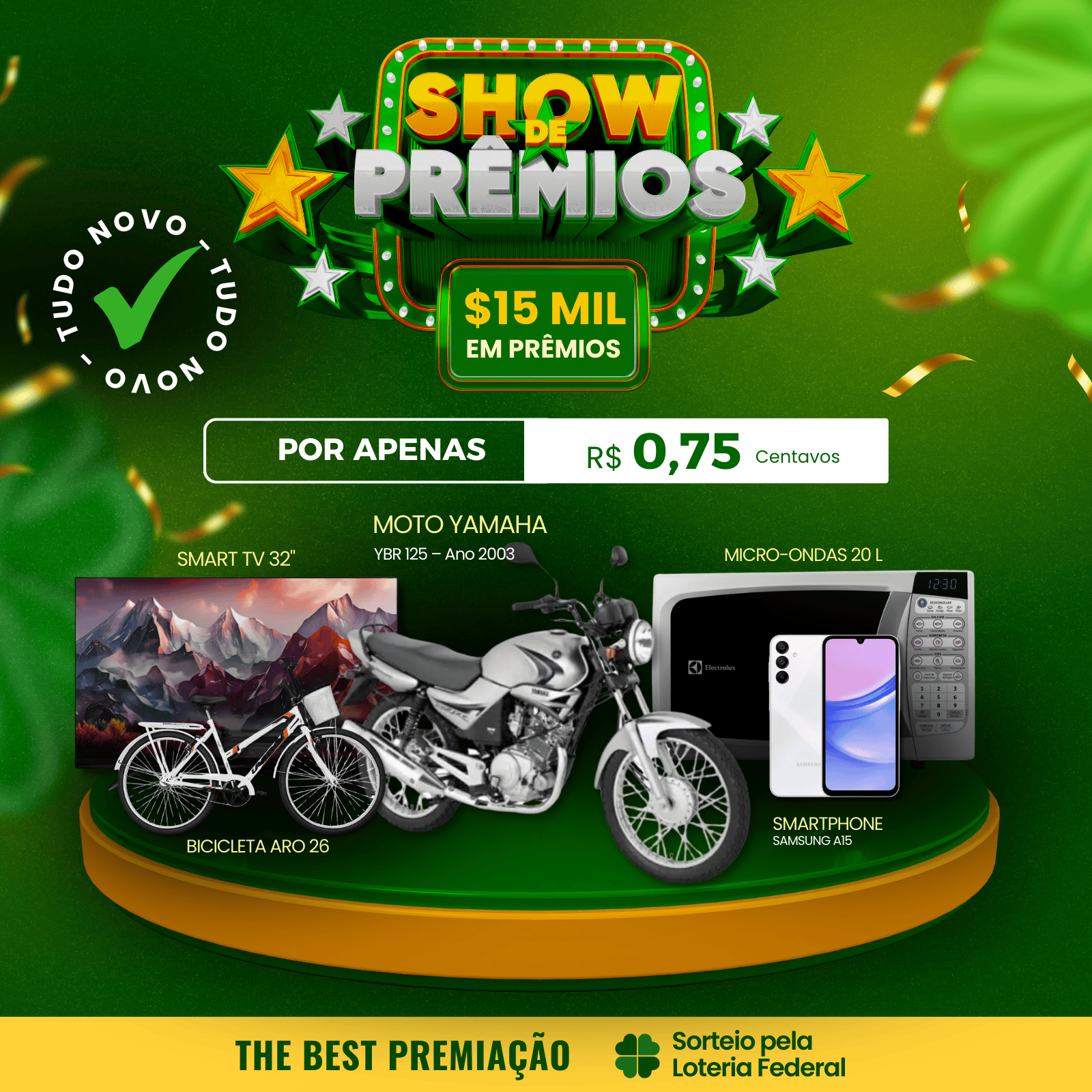 R$15.000 em prêmios.